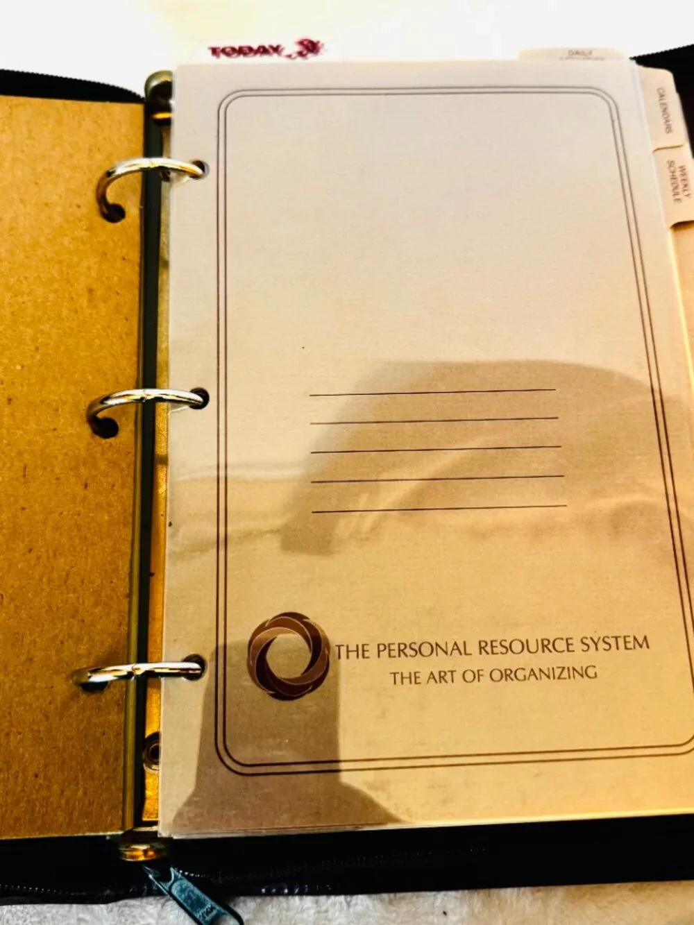 Vtg Professional Organizer Planner Red Maroon Faux Leather 3 Ring Binder YKK Zip